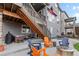 Spacious patio with seating area and fire pit at 3093 Belay Pt, Castle Rock, CO 80108