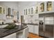 Updated kitchen with white cabinets, stainless steel appliances, and a large island at 1529 Holly, Denver, CO 80220