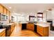 Well-equipped kitchen with wood cabinets and an island at 935 Green Gables Cir, Bennett, CO 80102