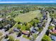 Aerial view showing home, large lot, and neighborhood context at 580 S Parfet St, Lakewood, CO 80226