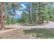 Circular driveway surrounded by lush trees leading to a home at 26600 Mowbray Ct, Evergreen, CO 80439