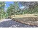 Paved driveway with a stone wall, offering a secluded and peaceful setting at 26600 Mowbray Ct, Evergreen, CO 80439