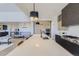 Gourmet kitchen featuring a large island with waterfall edge and high-end appliances at 9737 Majestic Oak Dr, Parker, CO 80134