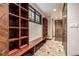 Spacious entryway with custom built-in shelving at 1003 Boreas Pass Rd, Breckenridge, CO 80424