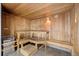 Clean and modern sauna with wooden benches at 610 S Alton Way # 8D, Denver, CO 80247