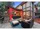 Patio seating area with pergola and fire pit at 7717 S Grape Ct, Centennial, CO 80122