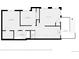 Floor plan showing two bedrooms, one bathroom, and a balcony at 14300 Waterside Ln # L5, Broomfield, CO 80023