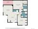 Floor plan displays a two-bedroom layout with kitchen and baths at 1646 S Deframe St # A1, Lakewood, CO 80228