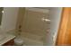 Clean bathroom with a tub and shower combination at 12043 W Cross Dr # 201, Littleton, CO 80127