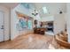 Open concept dining area with hardwood floors and kitchen view at 18872 E Prentice Pl, Centennial, CO 80015