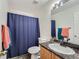 Clean bathroom with shower, vanity, and granite countertop at 18872 E Prentice Pl, Centennial, CO 80015