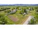 Aerial view of property with garden and geodesic dome at 10272 Macedonia St, Longmont, CO 80503