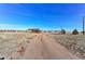 Long gravel driveway leading to a house and outbuildings at 41321 E 88Th Ave, Bennett, CO 80102