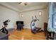 Home gym with exercise equipment and hardwood floors at 209 10Th Ave, Idaho Springs, CO 80452