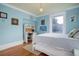 Cozy bedroom with a nautical theme and hardwood floors at 209 10Th Ave, Idaho Springs, CO 80452