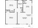 Floor plan showing two bedrooms, one bathroom, kitchen, and living room at 963 N Newton St, Denver, CO 80204