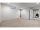 Spacious finished basement bedroom with built-in shelving and plush carpeting at 6959 E Spur Ln, Parker, CO 80138