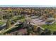 Aerial view of a park with walking paths and a pavilion at 1289 S Monaco Pkwy, Denver, CO 80224