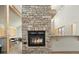 Cozy stone fireplace in shared community space at 2696 E Otero Pl # 1, Centennial, CO 80122