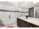 Spa-like bathroom with soaking tub and modern fixtures at 30786 Snowbird Ln, Evergreen, CO 80439