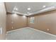Finished basement bedroom with neutral carpeting at 59304 E Commanche Way, Strasburg, CO 80136