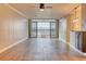 Living Room with hardwood floors, mountain views, and ceiling fan at 2 Adams St # 1204, Denver, CO 80206