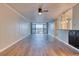 Spacious living room with hardwood floors and mountain views at 2 Adams St # 1204, Denver, CO 80206