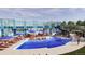 Resort-style pool with water slide and lounge chairs at 3391 N Buchanan Way, Aurora, CO 80019
