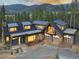 Modern home with mountain views and three-car garage; large windows and spacious driveway at 245 Fairways Dr, Breckenridge, CO 80424