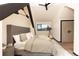 Spacious bedroom with a king-size bed and mountain views at 245 Fairways Dr, Breckenridge, CO 80424