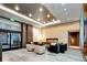 Lobby with comfortable seating and a modern fireplace at 1133 14Th St # 2620, Denver, CO 80202