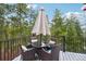 Deck with table and chairs, offering a relaxing outdoor space at 6763 Deer Path, Evergreen, CO 80439
