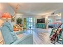 Bright living room featuring wood floors and access to a patio at 13609 E Cornell Ave # 107, Aurora, CO 80014