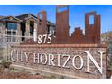 City Horizon building sign at entrance to a multi-Gathering residential community at 875 E 78Th Ave # 67, Denver, CO 80229