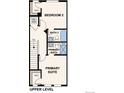 Upper level floor plan with primary suite, bedroom 2, and two baths at 6850 Merseyside Ln, Castle Pines, CO 80108