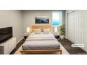Comfortable basement bedroom with a TV and plenty of closet space at 1059 S Saulsbury St, Lakewood, CO 80226