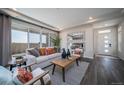 Living room with light sofa and wood flooring at , Aurora, CO 80019