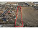 Aerial view showing property and surrounding area at 5401 N Pecos St, Denver, CO 80221