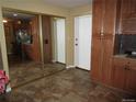 Kitchen with granite countertops and wood cabinets at 1150 Golden Cir # 201, Golden, CO 80401