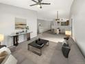 Virtually staged living room with modern furniture and decor at 19889 Montview Dr, Aurora, CO 80011