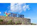 Barefoot Lakes community entrance sign at 5571 Riverbend Ave, Firestone, CO 80504