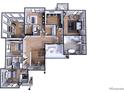 Upper floor plan with multiple bedrooms, bathrooms, and spacious living areas at 5266 Flora Way, Arvada, CO 80004