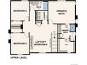 Upper level floor plan with owner's suite, bedrooms, and laundry room at 10002 Quari St, Commerce City, CO 80022