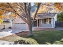 Two-story home with gray siding and a two-car garage at 6731 S Newcombe Way, Littleton, CO 80127