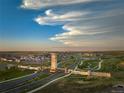 Aerial view of The Aurora Highlands community entrance and surrounding area at 23931 E 40Th Ave, Aurora, CO 80019