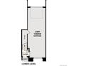 Lower level floor plan displaying a two-bay tandem garage and foyer at 455 Interlocken Blvd # 102, Broomfield, CO 80021