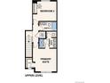 Upper floor plan with primary suite, second bedroom, and bathrooms at 455 Interlocken Blvd # 102, Broomfield, CO 80021