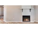 Modern electric fireplace with white shiplap surround at 3575 28Th St # 102, Boulder, CO 80301