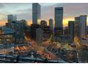 Night aerial view of city skyline with urban landscape visible at 2001 Lincoln St # 1910, Denver, CO 80202