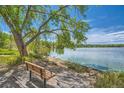 Peaceful lakeside view with a bench overlooking the water at 4274 S Salida Way # 11, Aurora, CO 80013